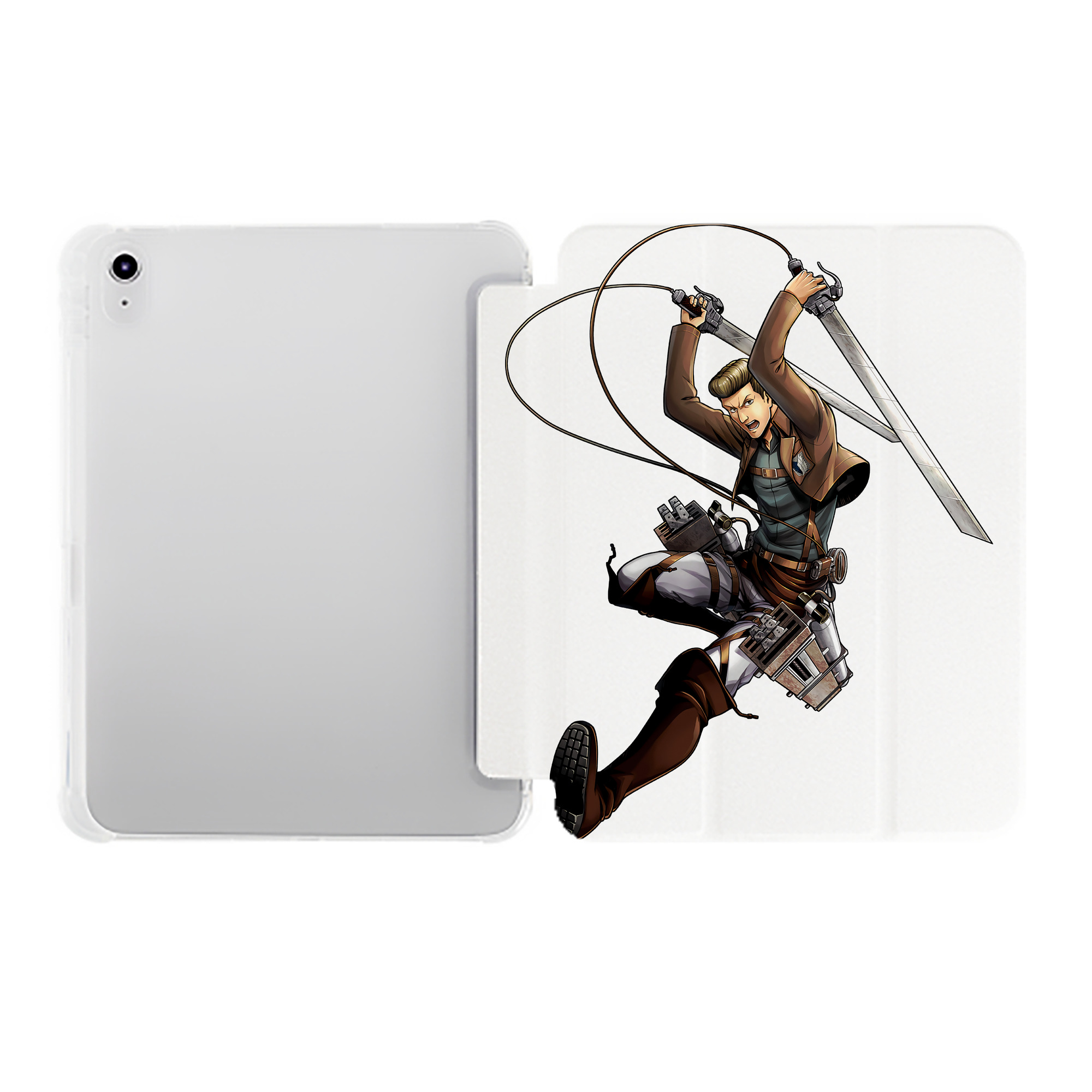 （画像用） 進撃の巨人 Attack on Titan IPad ケース ペン収納付き 三つ折りスタンド PUレザー×シリコン 対応機種9.5/10.5/10.9インチ